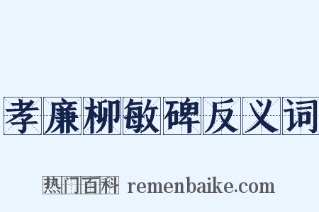 孝廉柳敏碑反义词是什么意思的图片